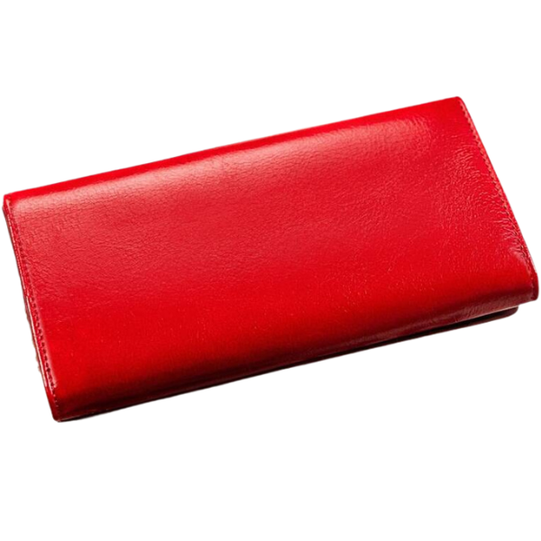 Portfel damski skóra+PU Red