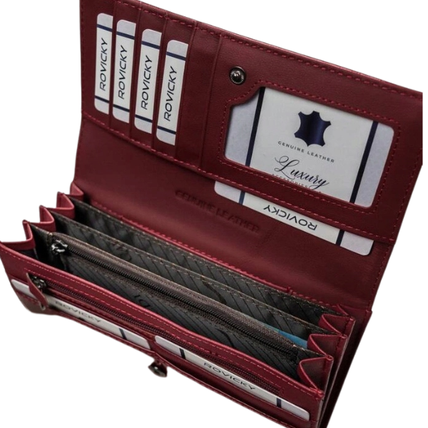 Portfel damski skóra+PU 3764 Red
