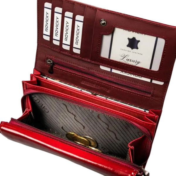 Portfel damski skóra+PU 4280 Red
