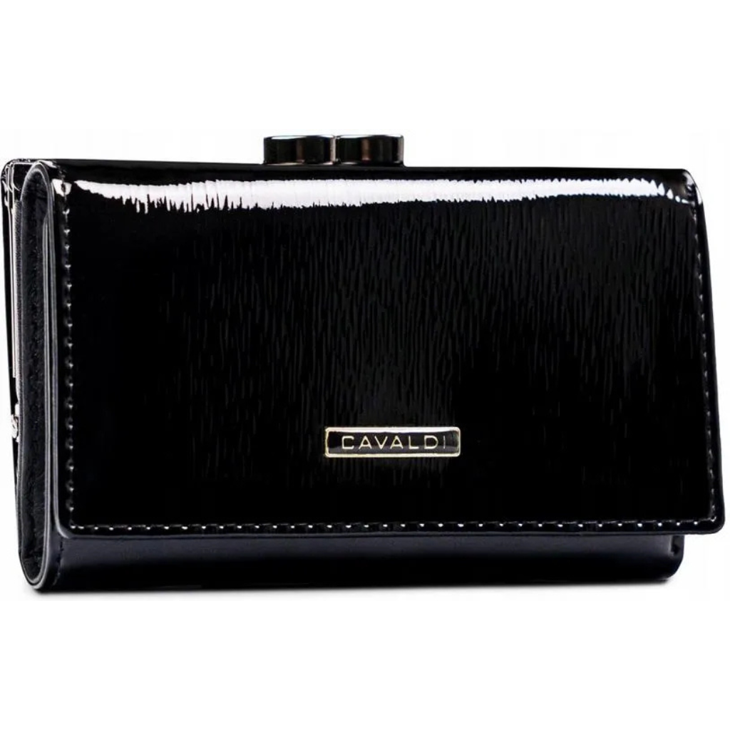 Portfel damski skóra+PU 6338 Black