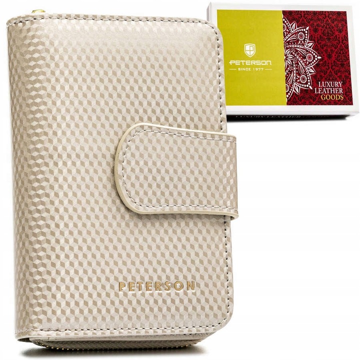 Portfel damski skórzany 7358 Beige