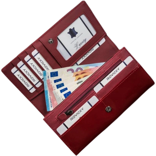 Portfel damski skóra+PU 3764 Red