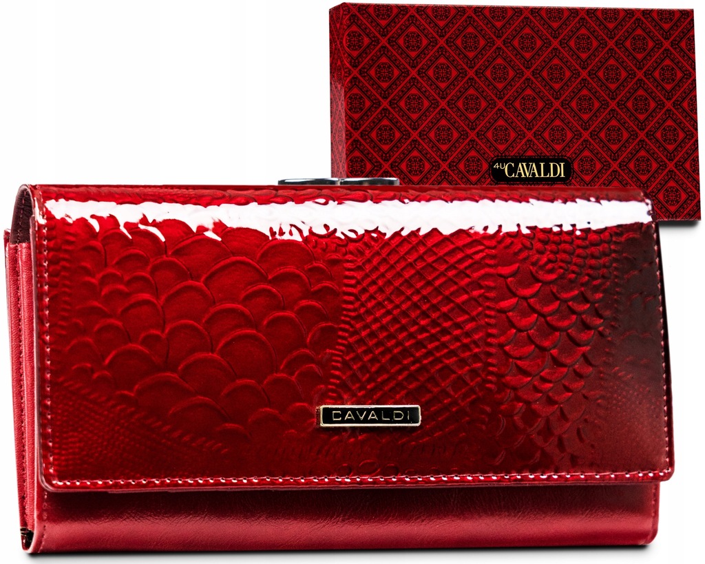 Portfel damski skóra+PU 4280 Red