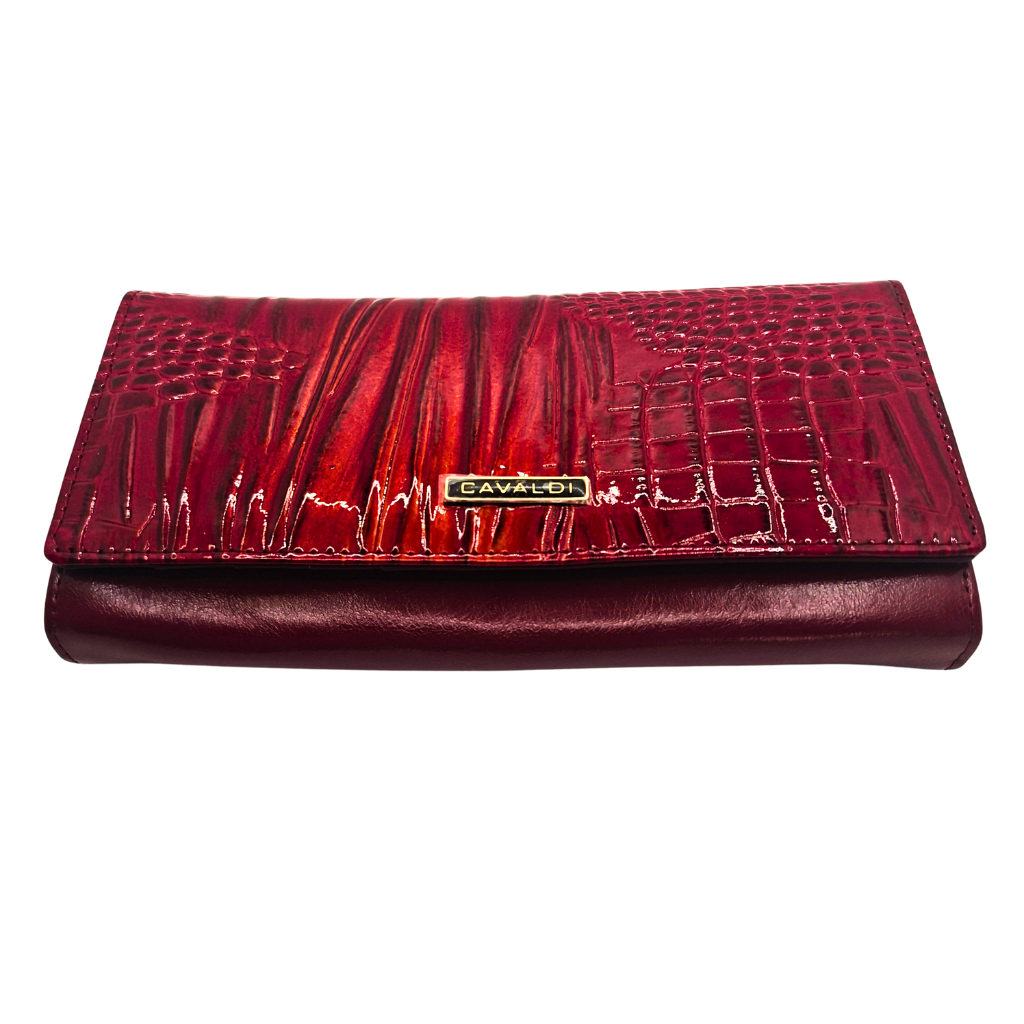 Portfel damski skóra+PU 6345 Red