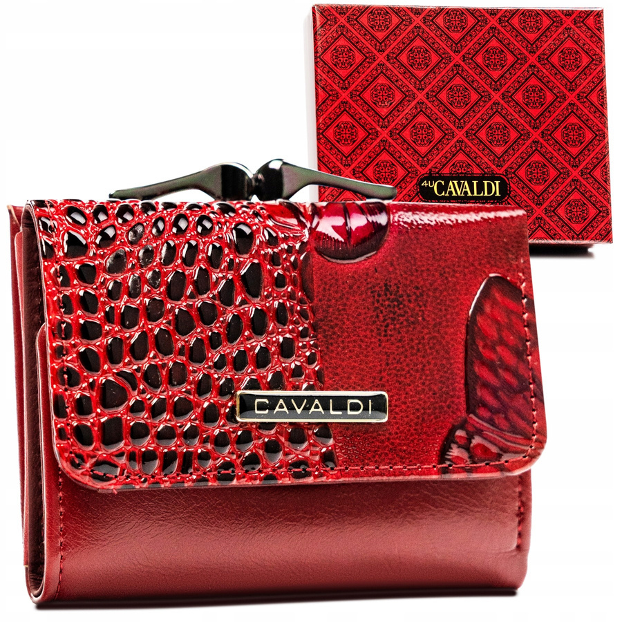 Portfel damski skóra+PU 2488 Red