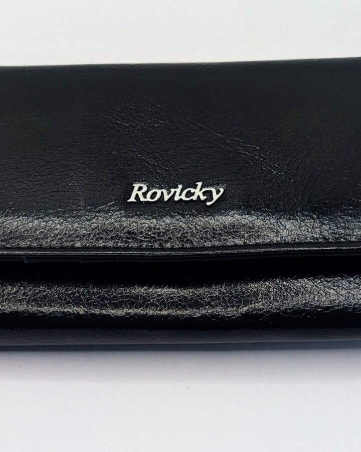 Portfel damski skóra+PU Black