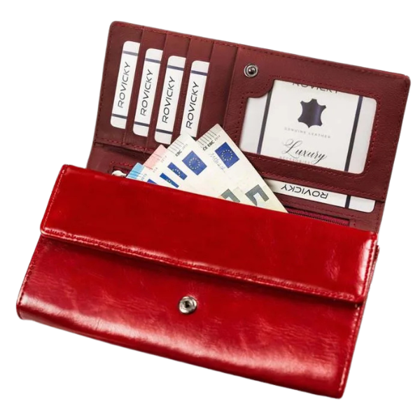 Portfel damski skóra+PU 4280 Red