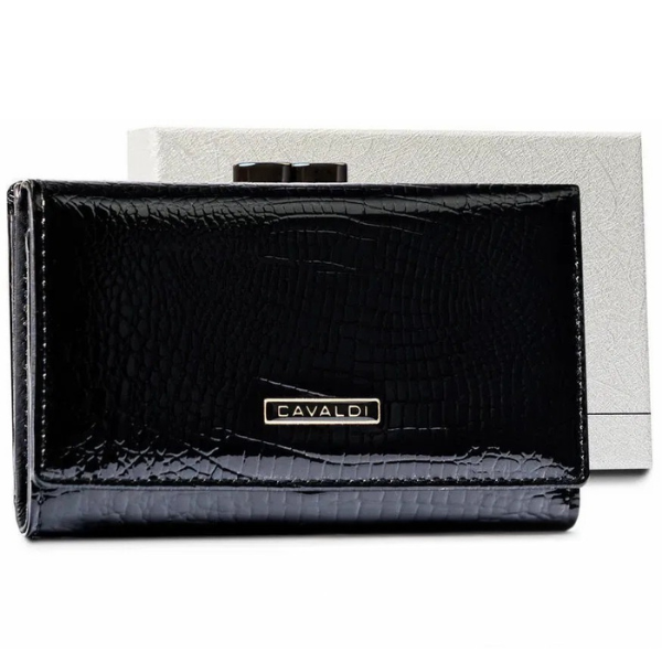 Porrtfel damski skórzany 5713 Black