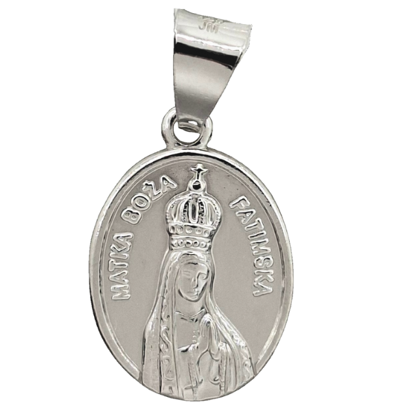 Medalik srebrny M.B. Fatimska owalny