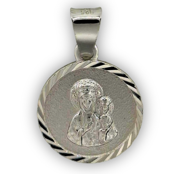 Medalik srebrny M.B. Częstochowska okrągły