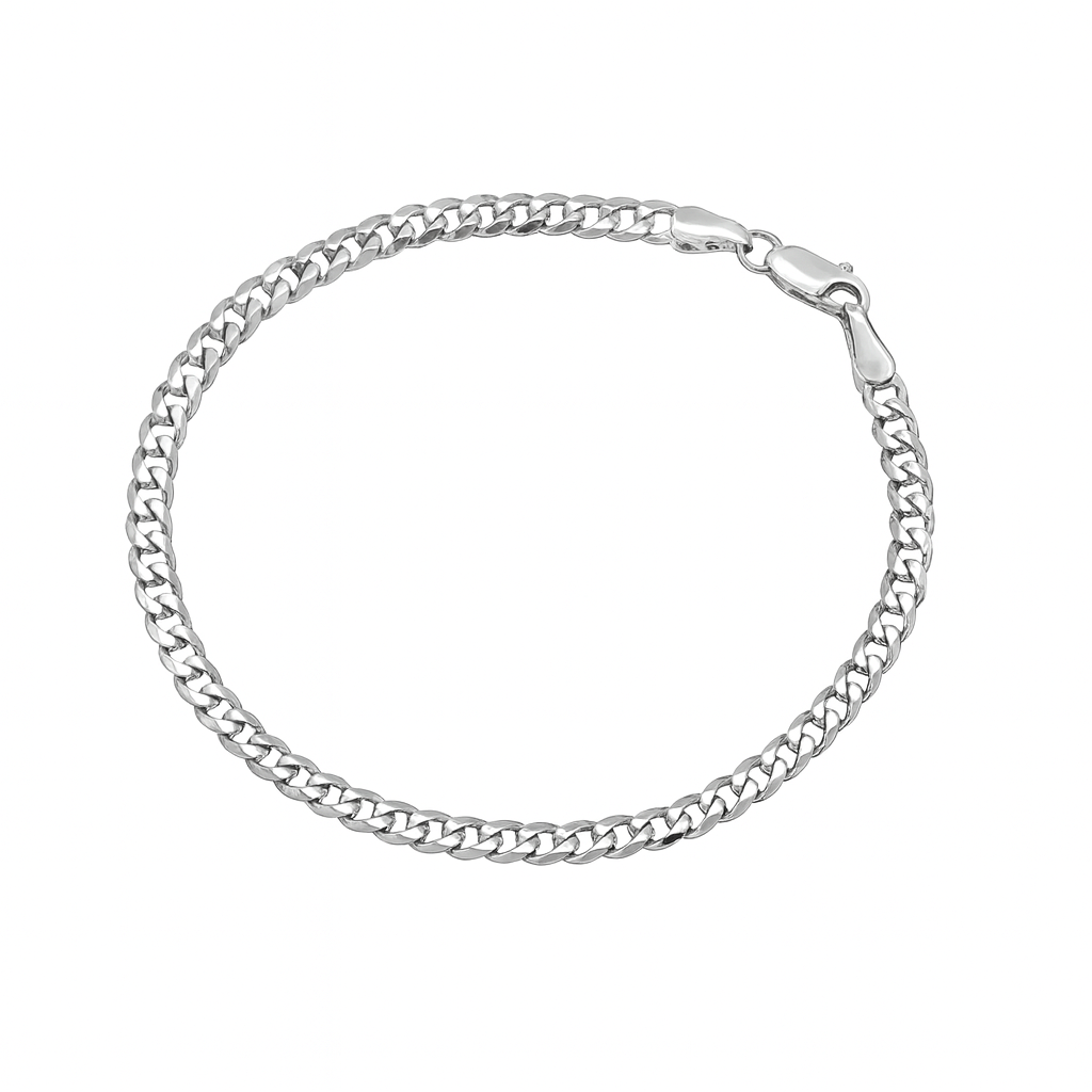 Bransoletka srebrna Pancerka rodowana 8mm / 21cm