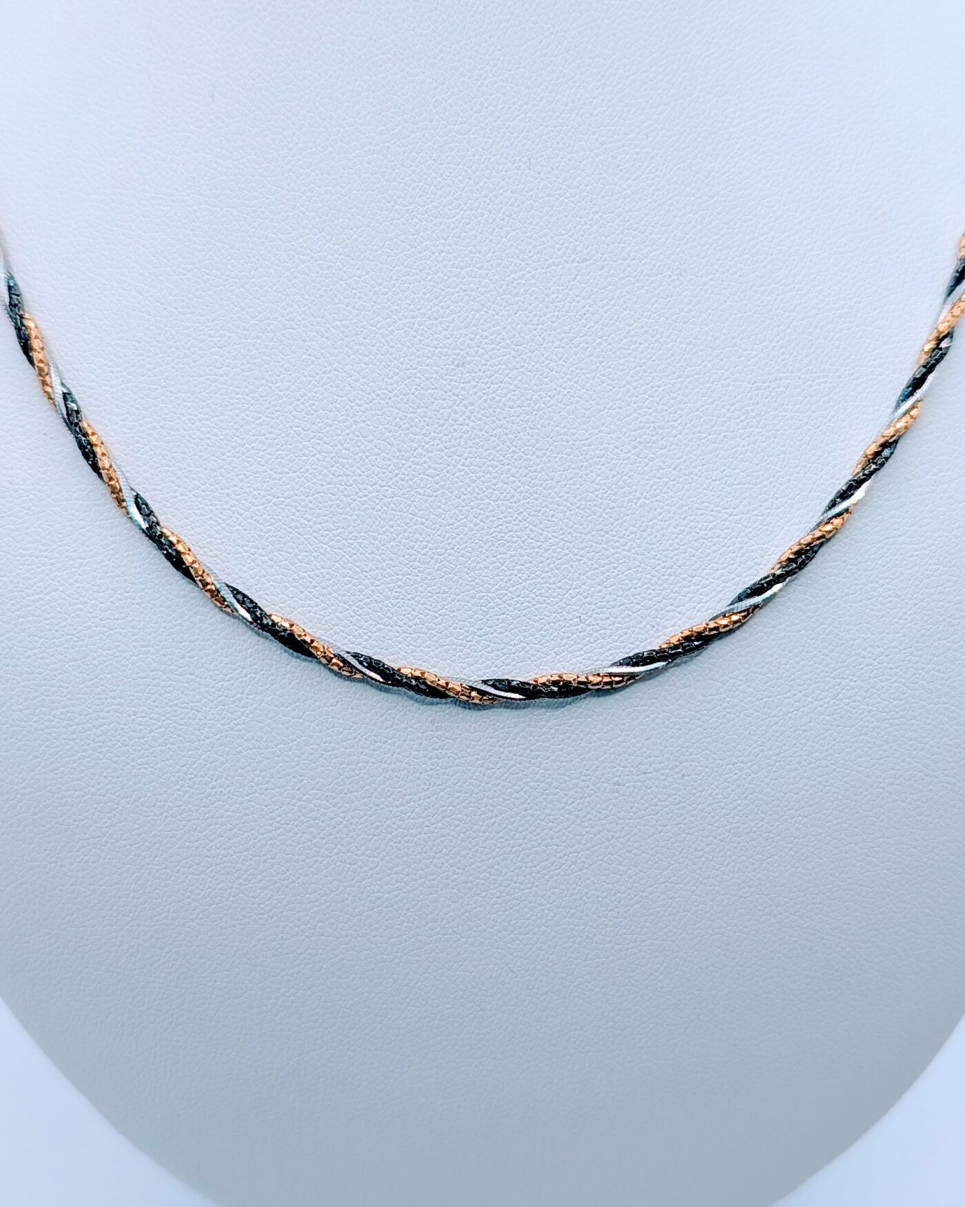 Łańcuszek srebrny trójkolorowy