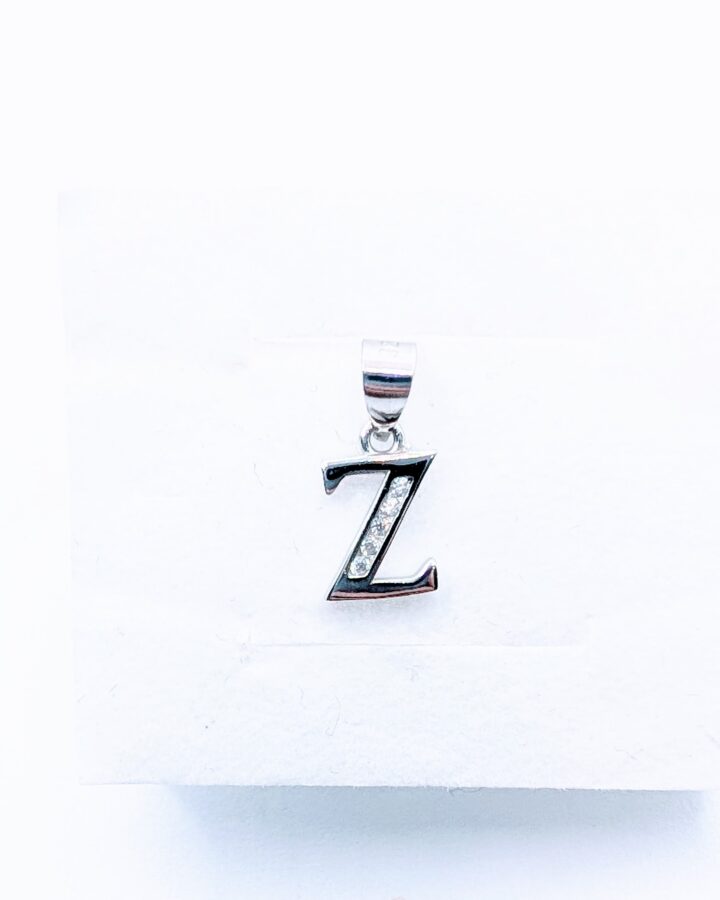 ZAWIESZKA SREBRNA LITERKA ,,Z'' Z CYRKONIĄ